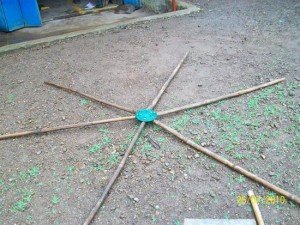 A hub at hexagon center. A hub at hexagon center.